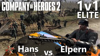 CoH2 1v1 Elite HansOst vs ElpernUS [upl. by Elleneg]