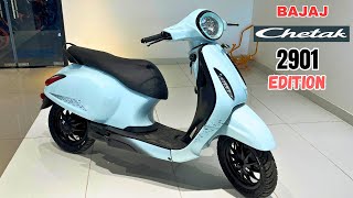 Bajaj Chetak 2901 Edition Cyber White Color Detail Review On Road Price Features [upl. by Fleeman]