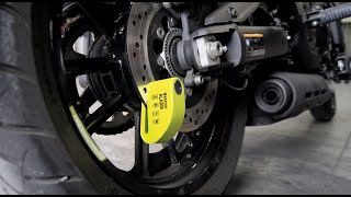 KRASER 6Y Motorfiets Disc Alarm Hangslot 110dB Versterkte Fiets Antidiefstal Elektrische Scooter [upl. by Nagiem]