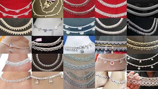 300Nupur ideas2024 trending stylist Simple And Low Weight silver payelanklet designsrupar nupur❤️ [upl. by Chesnut763]