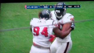 Colts vs Texans Video Watch Kerry Collins Fumble Deep in Own Territory [upl. by Valda]