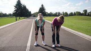 Exhausted female runners resting after jogging [upl. by Isaacson931]