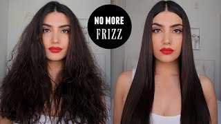 HOW TO STRAIGHTEN AND CURL FRIZZY HAIR [upl. by Nacnud280]