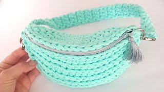 Crochet fanny pack  waist belt bag tutorial [upl. by Norreht]