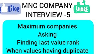 MNC COMPANY INTERVIEW 5 [upl. by Liamsi954]