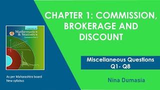 12th Commerce  Commission Brokerage and Discount Lec10 Miscellaneous Questions Q1Q8 [upl. by Lemhar]