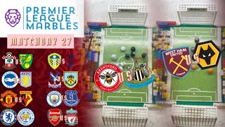 PREMIER LEAGUE MARBLES  Matchday 27 ⚽️🏟 [upl. by Thorr]