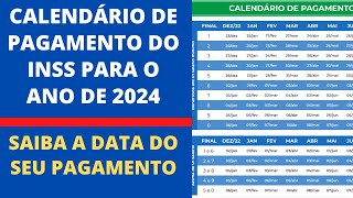 Calendário 2024 de pagamento de aposentados e pensionistas do INSS [upl. by Ritchie]