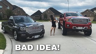 I LET MY SISTER DRIVE MY TRUCKS ALMOST CRASHED [upl. by Wilcox]