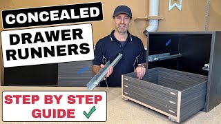 How To Install Concealed Drawer Runners  DIY Concealed Drawers  Making Drawer Boxes [upl. by Arres391]