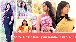 Styling Saree with Crop Tops  5 looks [upl. by Galen651]