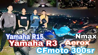 Cfmoto 300 SR Yamaha R3 Yamaha R15 Nmax Aerox go OFFROADING [upl. by Airlie]