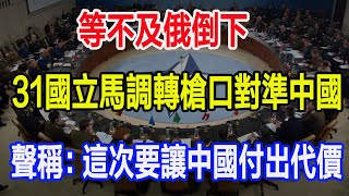 等不及俄倒下，31國立馬調轉槍口對準中國，聲稱：這次要讓中國付出代價 [upl. by Ivatts]