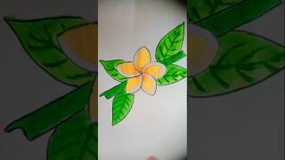 Frangipani flower drawing with water colourartdrawingfrangipani shorts [upl. by Bouley]