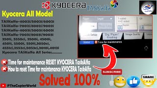 How To Clear Time for maintenance RESET KYOCERA TaskAlfa4002i5002i6002i  Time For Maintenance [upl. by Haisej117]