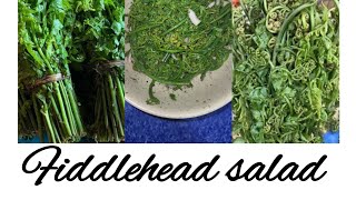 Fiddlehead fern saladFiddlehead fern recipe  How to prepare fiddlehead fern saladfood video [upl. by Nnylyam]