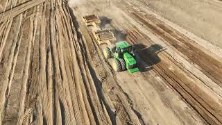 John Deere 9620R pulling Scraper train [upl. by Esten627]