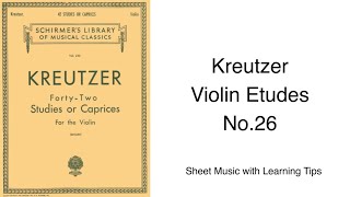 Kreutzer 42 Violin Studies No26 [upl. by Wickham]