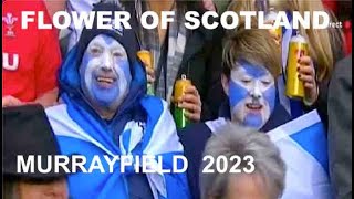 Flower of Scotland Hymne de lÉcosse Rugby Six Nations 2023 Murrayfield Stadium EnFr Lyrics [upl. by Krystyna]