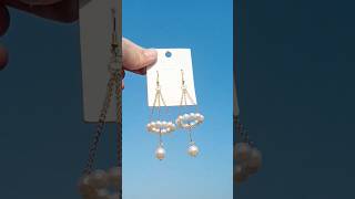 Diy pearl earrings diy diyjewelery diycraft [upl. by Kirbee]