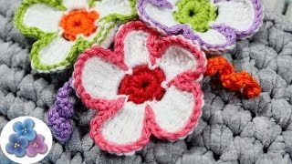 Flores de Crochet Tricolores Amigurumis Flores de Ganchillo Pintura Facil [upl. by Dysart]