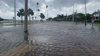 Watch Bayshore Blvd in Tampa starts flooding hours ahead of Hurricane Helene [upl. by Amabel]