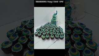 Peacock Theme cake for the first time in India made with cake and cupcakes isnt it amazing 😍 [upl. by Sreip]