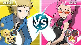 Volkner vs Malva  Pokemon Battle Exhibition Match [upl. by Niessuh]