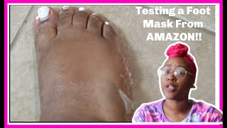 Trying Out a Foot Peel Mask From Amazon [upl. by Ylurt]