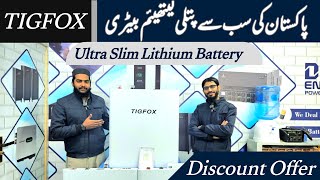 Ultra Slim Lithium Battery Tigfox  Lithium Battery Price Drop In Pakistan  New Price Lithium batry [upl. by Hessler249]