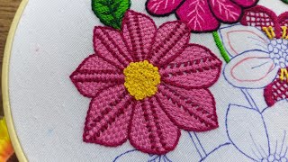 Tutorial para bordar flores 🌺 con puntadas faciles y rápidas [upl. by Yentrok265]