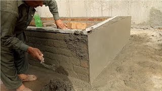 Wall plastering technique used on brick masonry at the site [upl. by Llewoh]