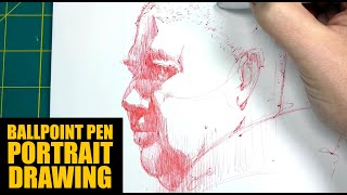 Ballpoint Pen Portrait  Full Commentary  Real Time [upl. by Evvie51]