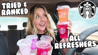 I tried amp ranked ALL REFRESHER drinks from Starbucks [upl. by Metah]