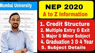 Mumbai University NEP 2020  Credit Structure  NEP Subject  Under NEP Under Graduation Course [upl. by Oisangi679]