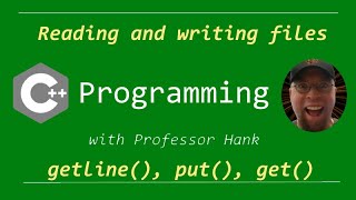 C Tutorial Reading and writing to a text file using member functions get put getline [upl. by Einapets]