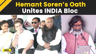 Hemant Soren Oath Rahul Gandhi Mamata Banerjee Attend Hemant Soren’s Oath Show INDIA Bloc Unity [upl. by Guenzi545]