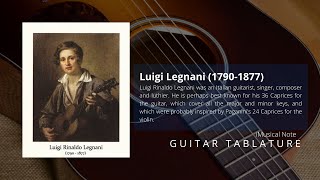 Guitar TAB  Luigi Legnani  Opus 20 No 2 Caprice  Tutorial Sheet Lesson iMn [upl. by Klingel958]