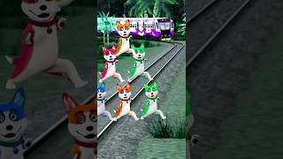 Cute dog dancing on track stop the purple traintrendingviralvideo [upl. by Wendolyn]