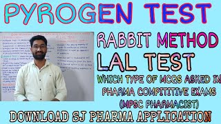 PYROGEN TEST RABBIT METHOD amp LAL TEST [upl. by Aldrich]