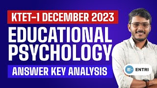 KTET Category 1 December 2023 Answer Key  Educational Psychology  ktetcategory1 answerkey k1 [upl. by Valentijn]