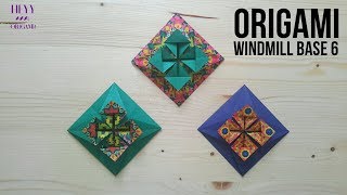 Origami Windmill Base Variations Tutorial 6 [upl. by Antonia]