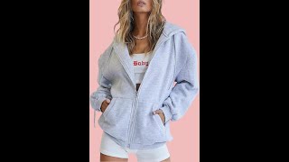 Trendy Queen Womens Zip Up Hoodies Long Sleeve Sweatshirts Fall Outfits Oversized Sweaters Casual Fa [upl. by Dnob]