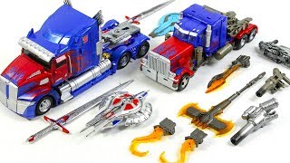 Transformers Movie Voyager Class Optimus Prime  Dr Wu Weapon set Vehicle Car Robot Toys [upl. by Enyehc]