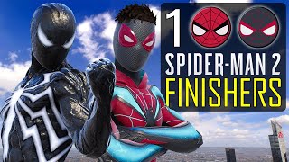 All 100 SpiderMan 2 Finishers  Peter Parker Miles Morales Venom [upl. by Akehsat]