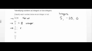 Identifying numbers as integers or nonintegers [upl. by Ellehcar413]