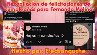 Recopilacion de felicitaciones de cumpleaños para Fernandamolina7745 [upl. by Zorah604]