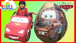 GIANT EGG SURPRISE OPENING Disney Cars Toys with Tow Mater [upl. by Einned]