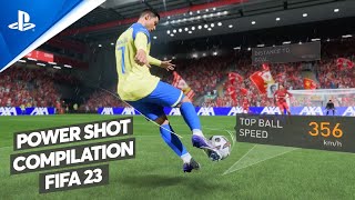 FIFA 23  TESTING POWER SHOT COMPILATION INSANE  PS5 [upl. by Nimrahc250]