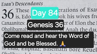 Daily Bible reading plan made easier Day 84 Genesis 36  Saturday blessings to all🙌🙏 [upl. by Sivert]